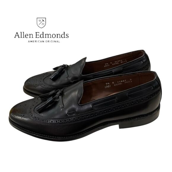 Allen Edmonds Manchester Black Leather Tassel Slip-on Dress Loafers 9.5